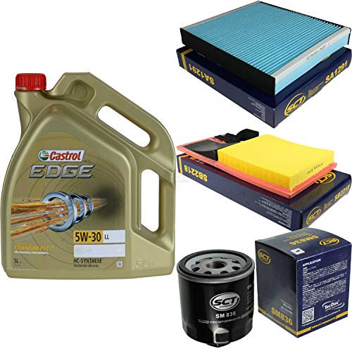 Filter Set Inspektionspaket 5 Liter Motoröl EDGE Titanium FST 5W-30 LL SCT Germany Innenraumfilter Luftfilter Ölfilter