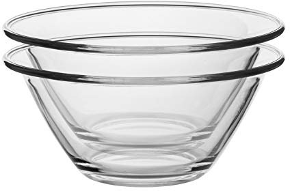 Bormioli Rocco 6pc Mr Chef Glass Nesting Mixing Bowl Set - Heavy Duty, Dishwasher and Microwave Safe - 1.5L