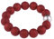 Adi-Modeschmuck Polaris Armband Fiona, 14mm große original italienische Polarisperlen mit Einer Akzentperle in metallic Silber, handgefertigt in Berlin (Bordeaux)