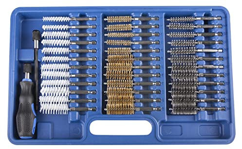 CLAS Equipements Coffret 38 pcs de brosses métal, Nylon, Laiton 8 à 19 mm pour Nettoyage puits d'injecteurs - Om 0666
