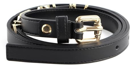 Valentino Damen Winter Gürtel Schwarz Kunstleder Schnalle Skinny-Gürtel Vinyl/100%