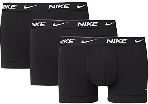Nike Herren Everyday Cotton Stretch Trunks 3Pk, Black/Black/Black, L