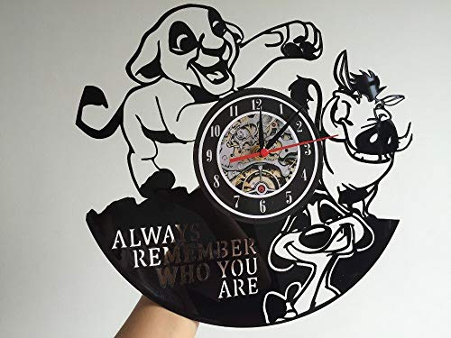 ELD 30cm große Wanduhr Der König der Löwen Simba Schallplatte Wanduhr Dekorieren Sie Ihr Zuhause mit moderner Mode Moderne Slient Music Art Schallplatte Wanduhren