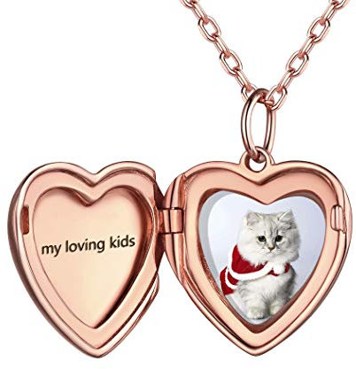 PROSILVER Silber 925 Medaillon zum Öffnen für Bilder Rosegold vergoldet Herzanhänger mit Kette Damen aufklappbar Foto Bilder Amulett Accessoire für Geburtstag Valentinstag