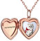 PROSILVER Silber 925 Medaillon zum Öffnen für Bilder Rosegold vergoldet Herzanhänger mit Kette Damen aufklappbar Foto Bilder Amulett Accessoire für Geburtstag Valentinstag