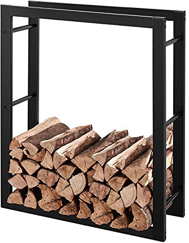 RANSENERS Kaminholzregal 100x27x115cm (Mehr Größe Optional) - Metall Brennholzregal Feuerholzregal Stapelhilfe Innen und Aussen