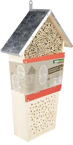 Windhager Insektenhotel Tower - Nistkasten, Bienenhotel, Bienenhaus - Insektenhaus aus Holz für Bienen, Marienkäfer & Schmetterlinge - Bienenhotel und Nisthilfe zum Aufhängen