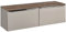 Lomadox Badmöbel Waschtisch Unterschrank Set, 160cm Waschbeckenschrank, Taupe mit Vintage Oak Eiche Nb., 4 Softclose-Schubkästen, B/H/T ca. 160,4/48,5/46 cm