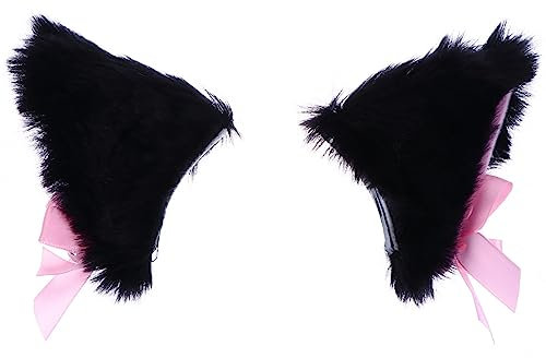 Lurrose Katzenohren Haarspangen Plüschohren Haar mit Glocke Anime Cosplay Haarspangen für Halloween Weihnachtsfeier (Farbe 3)