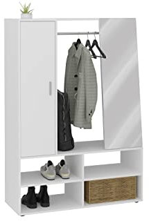 DEINE TANTE EMMA 489-001 AUMA Weiß Garderobe als Kompaktgarderobe für Diele und Flur ca. 89 x 150 x 40 cm