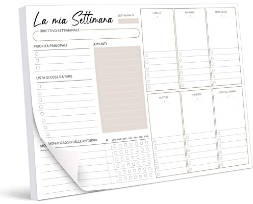 BIROYAL Planificateur hebdomadaire 2026, planificateur hebdomadaire de table A4 (50 feuilles), détachable, agenda de rendez-vous, calendrier hebdomadaire de table, planificateur hebdomadaire