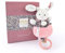 DOUDOU ET COMPAGNIE - Boîte À Musique Lapin Rose 20 cm - Collection Boh’aime - Peluche Musicale Bébé Dès la Naissance - Mélodie Twinkle Twinkle - Boîte Cadeau - Garantie Doudou Perdu - DC4028