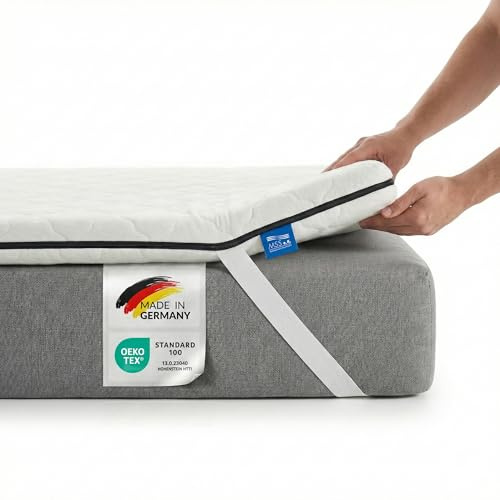 MSS e.K. Kaltschaum Matratzentopper 130 x 190 cm | HR KALTSCHAUM | optimale Körperanpassung | Mattress Topper 130x190 | Designed und produziert in Deutschland | Oeko-TEX Zertifiziert
