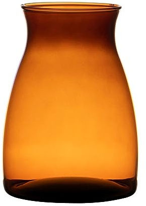 INNA-Glas Glas Blumen Vase Maisie, orange-braun-klar, 20 cm, Ø 14 cm | Farbige Vase