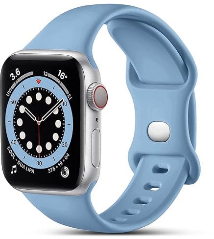 CeMiKa Compatible with Apple Watch Strap 44mm 42mm 45mm 49mm, Soft Silicone Sport Band Replacement Straps for iWatch Strap Series 10 9 8 7 6 5 4 3 2 1 SE, Women Men, Ocean Blue