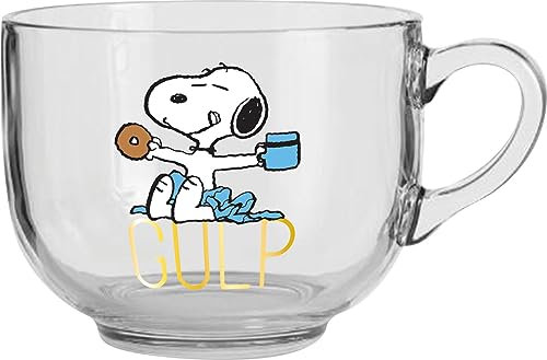 ICUP Peanuts Snoopy Gulp 22 oz Wide Mouth Glass Mug
