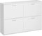 HOMCOM Mueble Zapatero Blanco Zapatero Moderno con 4 Cajones Abatibles y Estantes Ajustables para 16-24 Pares de Zapatos para Pasillo Entrada 120x24x81 cm