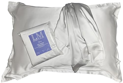 Lot de 2 taies d'oreiller Oxford 100 % bambou, 400 fils au pouce carré, super douces et hypoallergéniques, taille standard 50 x 75 cm avec fermeture à enveloppe (gris clair)