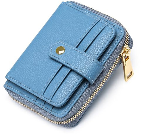 FALAN MULE Geldbörse Damen Leder klein mit RFID-Schutz, Portemonnaie Damen Mini Geldbeutel Kurzformat mit Zipped Coin Pocket