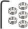 sourcing map 5pcs 12mm Drill Stop Collar Set Depth Stop, Adjustable High Speed Steel Drilling Limit Ring, Nickel Coated Surface Dowel Shaft Chuck Positioner with Hex Wrench Silver