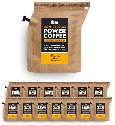Extra Strong Highly Caffeinated Ground Coffee - 14 Coffeebrewers with Natural Strong Coffee | Brew & Enjoy Anytime, Anywhere | Natural Energy for Camping, Athletes & Gamers
