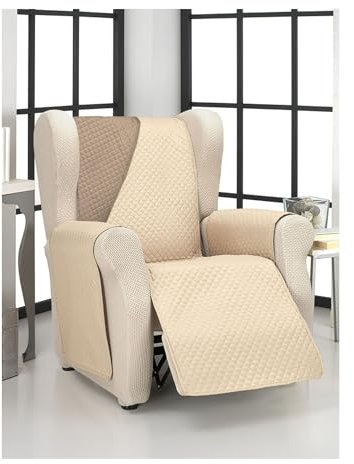 ECOMMERC3 Sesselbezug für 1-Sitzer-Sessel, vollständige Passform, für 1-Sitzer-Sessel und Relaxsessel, Beige/Leder