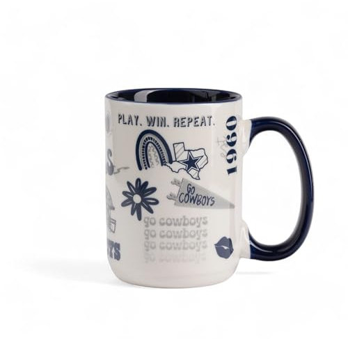 The Memory Company Lizenzierte NFL Tasse mit Holzgriff, 425 ml, Dallas Cowboys