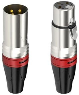 Prise XLR femelle mâle à 3 broches, prise XLR professionnelle à 3 pôles, connecteur de Microphone(Red-S XLR 3pin)