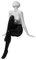 Weibliche Statue, nackte weibliche Schaufensterpuppe, weibliche Schaufensterpuppe in sitzender Haltung, sitzende weibliche Skulptur, Kunstdekor aus silbernem Kunstharz, sexy Körper(Black)