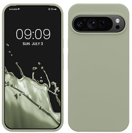 kwmobile Handyhülle für Google Pixel 9 Pro XL Hülle, für Pixel 9 Pro XL Case - Hülle Silikon - kabelloses Laden - Graugrün