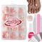 ChicNana False Toenails Kit, 240Pcs Gradient Pink Press On Nails for toe with Glue, Acrylic Square Coffin Fake Toe Nails 12 Sizes Stick On toenails Gift for Women Girls (09-Toe, 240pcs)