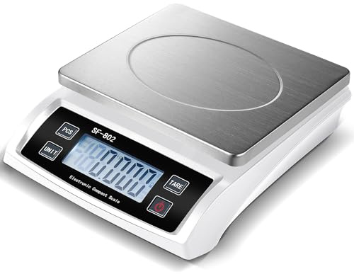 Copkim Large Digital Kitchen Scale 66LB 30kg Commercial Food Scale, Silver