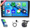 2G 64G Double Din Android Car Radio with Wireless Carplay, Rimoody 9 Inch Touch Screen Car Stereo GPS Navigation Bluetooth FM RDS WiFi USB Android Auto + AHD Backup Camera