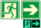 Acuxiaza 2 PCS Panneau Sortie D'urgence Autocollant Flèche Indication PVC 15X15 cm Panneaux Sortie D'urgence Lumineux Panneau Sortie de Sécurité pour Boutique et Entreprise, Extérieur et Intérieur