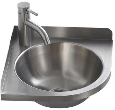 Vasque D'angle Suspendu Lavabo Salle De Bain, Lave Main Gain De Place Pour Camping-car, Salle De Bain, Mini Lavabo Éviers D'angle Lavabo Mural En Acier Inoxydable