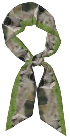 YXDVPALNE Mops Bokeh Welpen Hunde Rasen Haustiere Mops Halstücher, Kopftuch, Halstuch, Stirnband, Damenmode-Schal