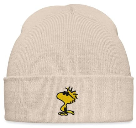 Spreadshirt Peanuts Woodstock Sonnenbrille Stick Wintermütze, One Size, Beige