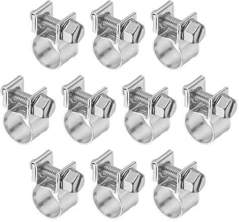 PATIKIL 10 Pcs 9-11mm Mini Fuel Injection Hose Clamps Stainless Steel Adjustable Clamp