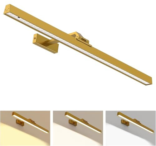 AIBOO Kabellose Bilderleuchte LED Aufladbare Bild Licht mit Fernbedienung Batteriebetrieben,60CM Bildbeleuchtung Kabellos Akku Wandleuchte Innen,Bilderlampe Dart Beleuchtung Dimmable