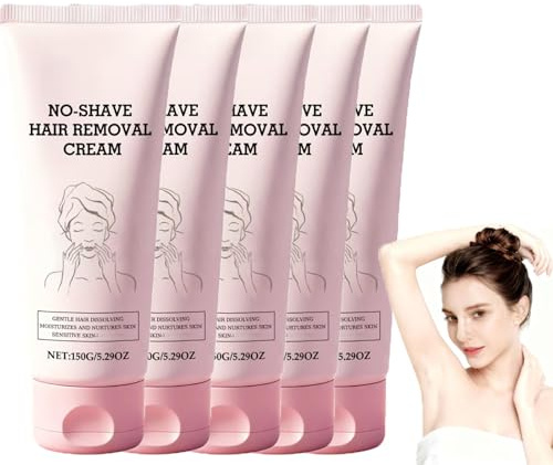 No Shave Hair Removal Cream,Gesichts-Haarentfernungscreme für Frauen, Rasierschaum für Frauen, sanft und nicht reizend, befeuchtet und pflegt die Haut – Beine, Arme und Bikinizone. (5pcs)