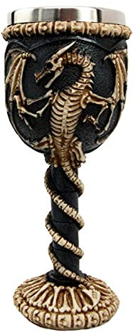 Mittelalter Fliegender Drache Skelett Fossil NEM39 A Goblet Kelch Weinglas Kapazität