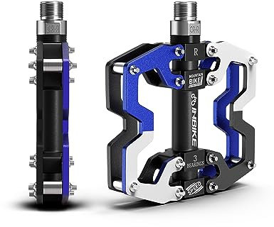 INBIKE Pedale Fahrrad MTB Rennrad Moutainbike Fahrradpedale Trekkingrad Flat Pedal Robust Aus Aluminiumlegierung Blau