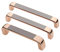 Zhi Jin 4Pcs Rose Gold Cabinet Handle Hardware Drawer Handles Set Furniture Brushed Finished 128mm Hole Centers-128mm/5Inch
