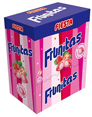 FIESTA Frunitas Caramelo Duro Sabor Fresa Relleno de Masticable - Caja de 270 unidades