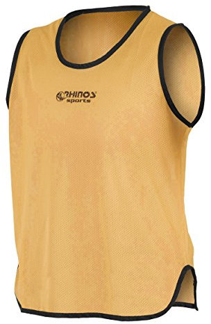 RHINOS sports Premium Trainingsleibchen | Größe XL | Gold | Markierungshemd für Sport, Fußball, Handball | Für Erwachsene