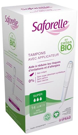 Saforelle 14 Super Tampons mit Applikator Bio-Baumwolle