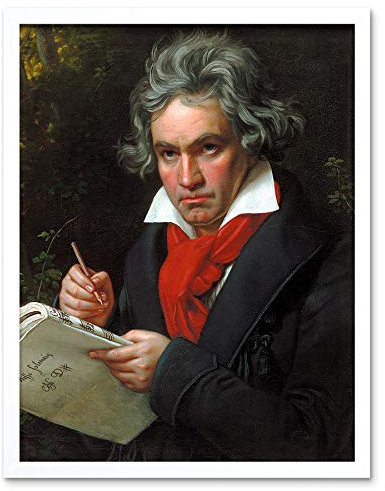 Wee Blue Coo Stieler Composer Ludwig Van Beethoven Art Print Framed Poster Wall Decor Kunstdruck Poster Wand-Dekor-12X16 Zoll