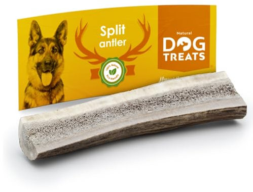 Natural Dog Treats – Corna di Cervo 100% Naturale per Cani, Osso da Masticare Durevole per la Cura dei Denti, Giocattolo Ecologico Antistress – Taglia S (51–75g)