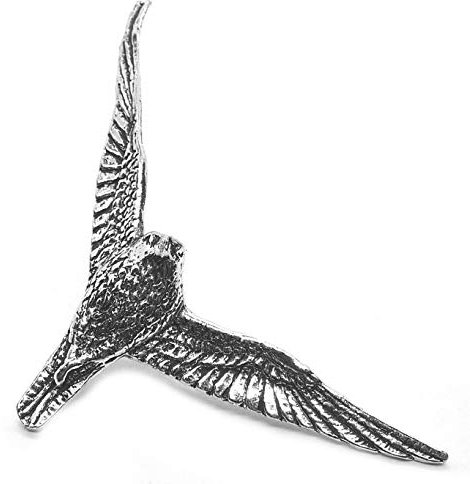 Silver Pewter Jagd Sturzflug Falcon Anstecker Abzeichen (Englisch Brosche in Geschenk Beutel)