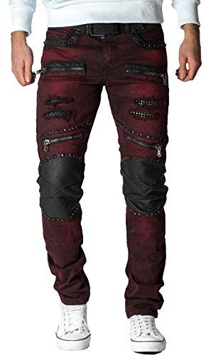 Cipo & Baxx Herren Jeans CD481-bans Bordeaux W30/L34